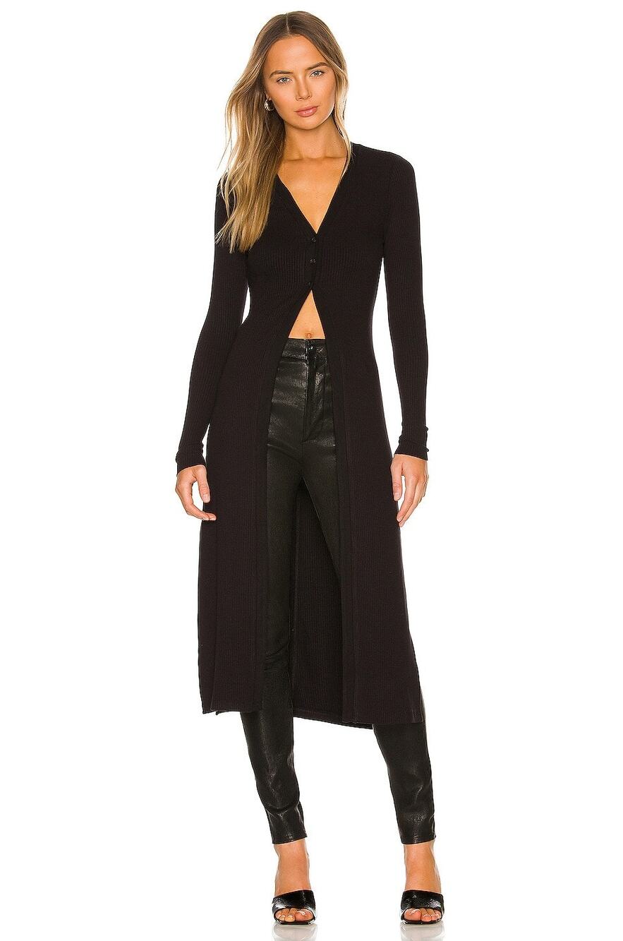 NWT The Range Long Sleave Black Duster Sweater Cardigan Size Large (Runs small)